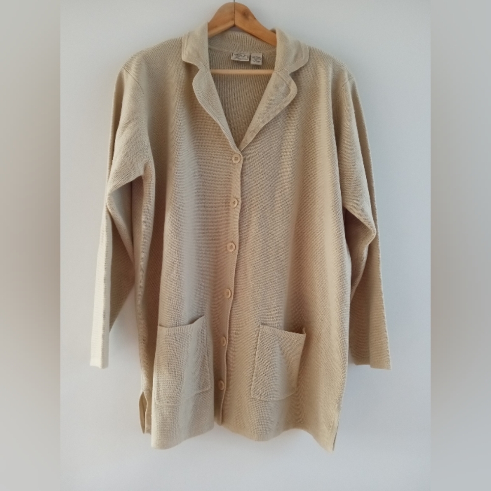 Specialty Collection Beige Knit Cardigan Sweater Women's Size 1X